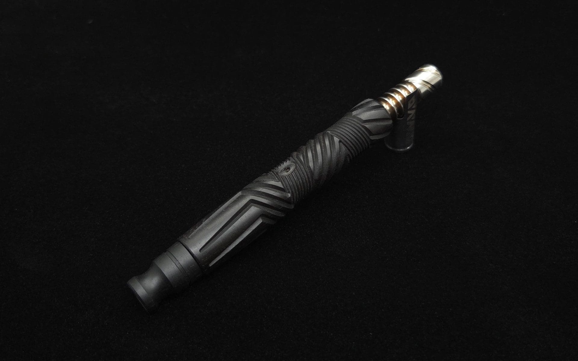 This image portrays Vertex XL Black Ebony Dynavap Stem + (3) Mouthpieces - NEW! ☘ 🎃 by Dovetail Woodwork.