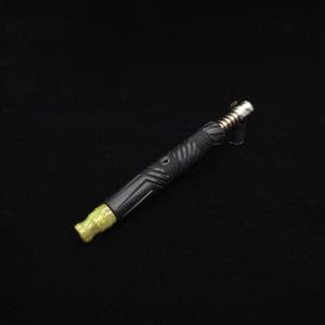 This image portrays Vertex XL Black Ebony Dynavap Stem + (3) Mouthpieces - NEW! ☘ 🎃 by Dovetail Woodwork.