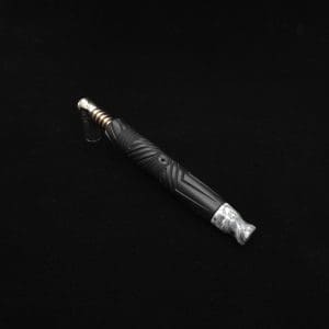 This image portrays Vertex XL Black Ebony Dynavap Stem + (3) Mouthpieces - NEW! ☘ 🎃 by Dovetail Woodwork.