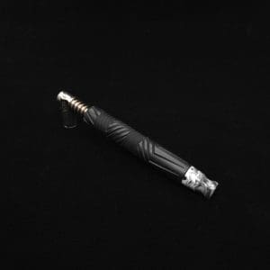 This image portrays Vertex XL Black Ebony Dynavap Stem + (3) Mouthpieces - NEW! ☘ 🎃 by Dovetail Woodwork.