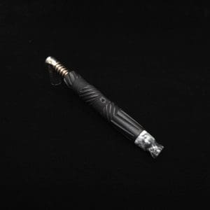 This image portrays Vertex XL Black Ebony Dynavap Stem + (3) Mouthpieces - NEW! ☘ 🎃 by Dovetail Woodwork.