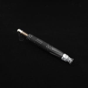 This image portrays Vertex XL Black Ebony Dynavap Stem + (3) Mouthpieces - NEW! ☘ 🎃 by Dovetail Woodwork.
