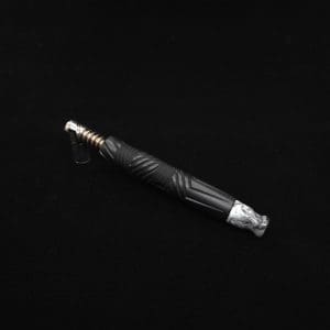 This image portrays Vertex XL Black Ebony Dynavap Stem + (3) Mouthpieces - NEW! ☘ 🎃 by Dovetail Woodwork.