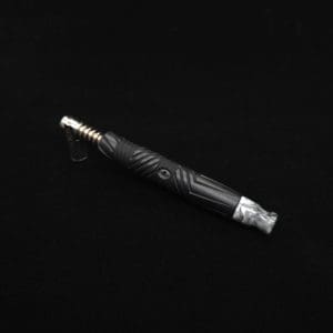 This image portrays Vertex XL Black Ebony Dynavap Stem + (3) Mouthpieces - NEW! ☘ 🎃 by Dovetail Woodwork.