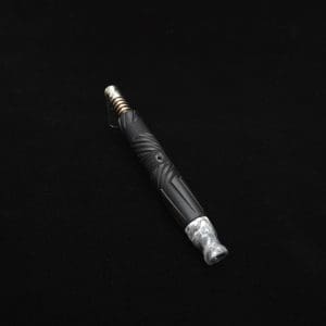 This image portrays Vertex XL Black Ebony Dynavap Stem + (3) Mouthpieces - NEW! ☘ 🎃 by Dovetail Woodwork.