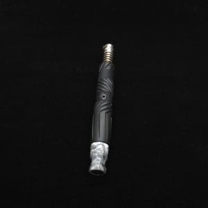 This image portrays Vertex XL Black Ebony Dynavap Stem + (3) Mouthpieces - NEW! ☘ 🎃 by Dovetail Woodwork.