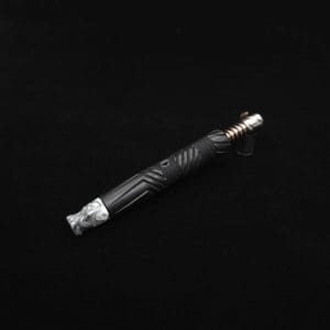 This image portrays Vertex XL Black Ebony Dynavap Stem + (3) Mouthpieces - NEW! ☘ 🎃 by Dovetail Woodwork.