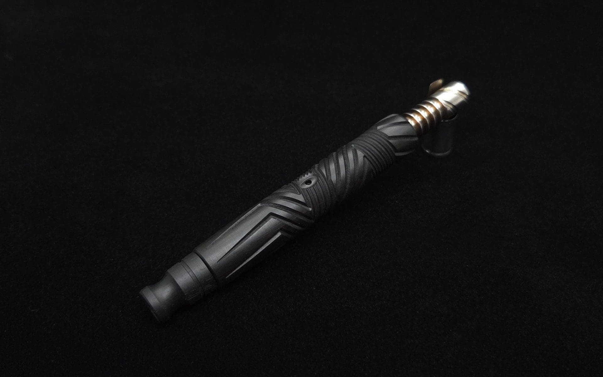This image portrays Vertex XL Black Ebony Dynavap Stem + (3) Mouthpieces - NEW! ☘ 🎃 by Dovetail Woodwork.