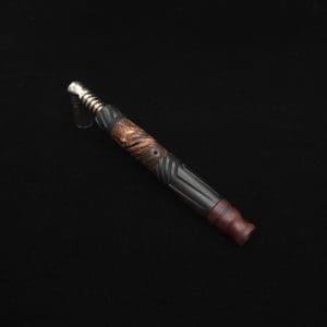 This image portrays Vertex Hybrid XL Black Ebony Dynavap Stem + (3) Mouthpieces - NEW! ☘ 🎃 by Dovetail Woodwork.