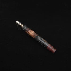 This image portrays Vertex Hybrid XL Black Ebony Dynavap Stem + (3) Mouthpieces - NEW! ☘ 🎃 by Dovetail Woodwork.