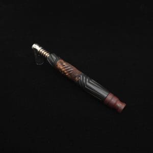 This image portrays Vertex Hybrid XL Black Ebony Dynavap Stem + (3) Mouthpieces - NEW! ☘ 🎃 by Dovetail Woodwork.