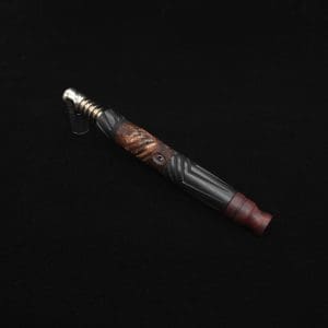 This image portrays Vertex Hybrid XL Black Ebony Dynavap Stem + (3) Mouthpieces - NEW! ☘ 🎃 by Dovetail Woodwork.
