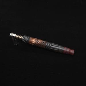 This image portrays Vertex Hybrid XL Black Ebony Dynavap Stem + (3) Mouthpieces - NEW! ☘ 🎃 by Dovetail Woodwork.