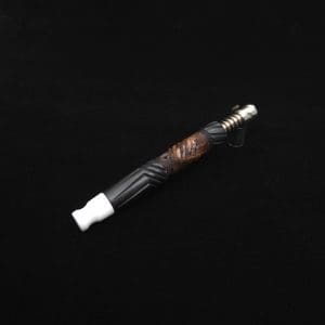 This image portrays Vertex Hybrid XL Black Ebony Dynavap Stem + (3) Mouthpieces - NEW! ☘ 🎃 by Dovetail Woodwork.
