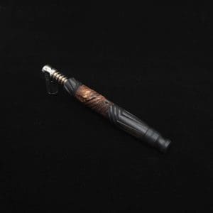 This image portrays Vertex Hybrid XL Black Ebony Dynavap Stem + (3) Mouthpieces - NEW! ☘ 🎃 by Dovetail Woodwork.