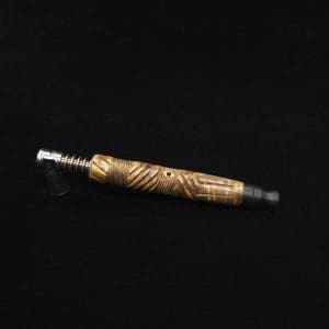 This image portrays Vertex XL Rare Kabukalli Burl Dynavap Stem + (2) Mouthpieces - NEW! ☘ by Dovetail Woodwork.