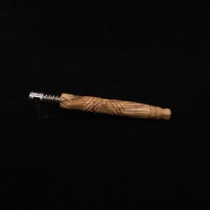 This image portrays Vertex XL Bethlehem Olivewood Dynavap Stem + Book-Matched Mouthpiece + Bonus 🎃 M.P. - NEW! ☘ by Dovetail Woodwork.