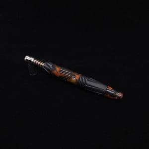 This image portrays Vertex Hybrid Luminescent XL Black Ebony Dynavap Stem + (2) Mouthpieces - NEW! ☘ 🎃 by Dovetail Woodwork.