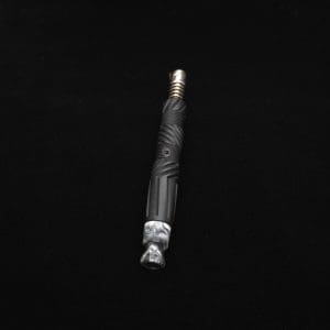 This image portrays Vertex XL Black Ebony Dynavap Stem + (3) Mouthpieces - NEW! ☘ 🎃 by Dovetail Woodwork.