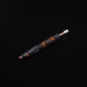 This image portrays Vertex Hybrid Luminescent XL Black Ebony Dynavap Stem + (2) Mouthpieces - NEW! ☘ 🎃 by Dovetail Woodwork.