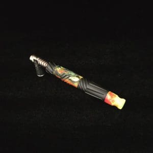 This image portrays Vertex Hybrid Luminescent XL Black Ebony Dynavap Stem + (2) Mouthpieces - NEW! ☘ 🎃 by Dovetail Woodwork.