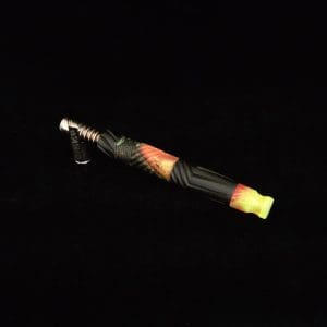 This image portrays Vertex Hybrid Luminescent XL Black Ebony Dynavap Stem + (2) Mouthpieces - NEW! ☘ 🎃 by Dovetail Woodwork.