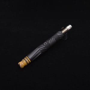 This image portrays Vertex XL Black Ebony Dynavap Stem + (4) Mouthpieces - NEW! ☘ 🎃 by Dovetail Woodwork.