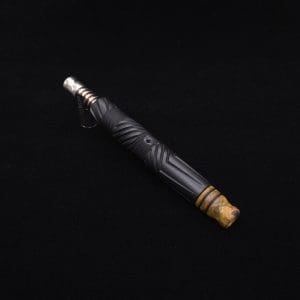 This image portrays Vertex XL Black Ebony Dynavap Stem + (4) Mouthpieces - NEW! ☘ 🎃 by Dovetail Woodwork.