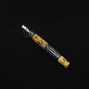 This image portrays Vertex Burl Hybrid XL Black Ebony Dynavap Stem + (2) Mouthpieces - NEW! ☘ 🎃 by Dovetail Woodwork.