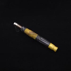This image portrays Vertex Burl Hybrid XL Black Ebony Dynavap Stem + (2) Mouthpieces - NEW! ☘ 🎃 by Dovetail Woodwork.