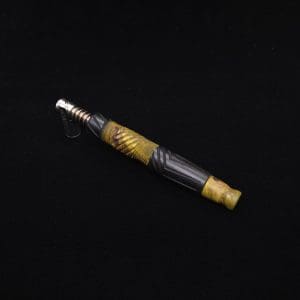 This image portrays Vertex Burl Hybrid XL Black Ebony Dynavap Stem + (2) Mouthpieces - NEW! ☘ 🎃 by Dovetail Woodwork.