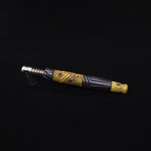 This image portrays Vertex Burl Hybrid XL Black Ebony Dynavap Stem + (2) Mouthpieces - NEW! ☘ 🎃 by Dovetail Woodwork.