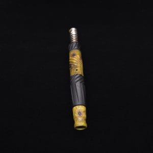 This image portrays Vertex Burl Hybrid XL Black Ebony Dynavap Stem + (2) Mouthpieces - NEW! ☘ 🎃 by Dovetail Woodwork.