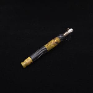 This image portrays Vertex Burl Hybrid XL Black Ebony Dynavap Stem + (2) Mouthpieces - NEW! ☘ 🎃 by Dovetail Woodwork.