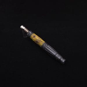 This image portrays Vertex Burl Hybrid XL Black Ebony Dynavap Stem + (2) Mouthpieces - NEW! ☘ 🎃 by Dovetail Woodwork.