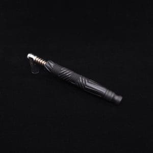 This image portrays Vertex XL Black Ebony Dynavap Stem + (3) Mouthpieces - NEW! ☘ 🎃 by Dovetail Woodwork.