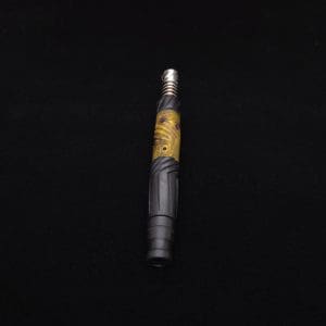 This image portrays Vertex Burl Hybrid XL Black Ebony Dynavap Stem + (2) Mouthpieces - NEW! ☘ 🎃 by Dovetail Woodwork.