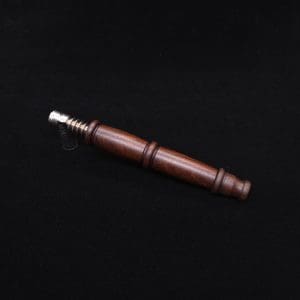 This image portrays High Class Cocobolo Fatty XL Dynavap Stem/WPA + Book-Matched Mouthpiece - NEW! ☘ 🎃 by Dovetail Woodwork.