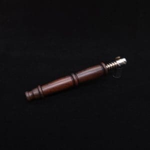 This image portrays High Class Cocobolo Fatty XL Dynavap Stem/WPA + Book-Matched Mouthpiece - NEW! ☘ 🎃 by Dovetail Woodwork.