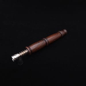 This image portrays High Class Cocobolo Fatty XL Dynavap Stem/WPA + Book-Matched Mouthpiece - NEW! ☘ 🎃 by Dovetail Woodwork.