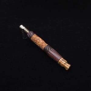 This image portrays Vertex Mixed Burl XL Dynavap Stem + (2) Mouthpieces - NEW! ☘ 🎃 by Dovetail Woodwork.