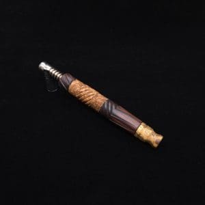 This image portrays Vertex Mixed Burl XL Dynavap Stem + (2) Mouthpieces - NEW! ☘ 🎃 by Dovetail Woodwork.