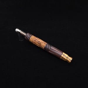 This image portrays Vertex Mixed Burl XL Dynavap Stem + (2) Mouthpieces - NEW! ☘ 🎃 by Dovetail Woodwork.