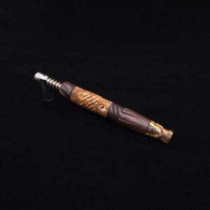 This image portrays Vertex Mixed Burl XL Dynavap Stem + (2) Mouthpieces - NEW! ☘ 🎃 by Dovetail Woodwork.