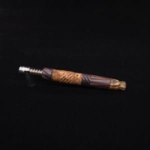 This image portrays Vertex Mixed Burl XL Dynavap Stem + (2) Mouthpieces - NEW! ☘ 🎃 by Dovetail Woodwork.
