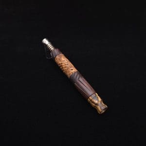 This image portrays Vertex Mixed Burl XL Dynavap Stem + (2) Mouthpieces - NEW! ☘ 🎃 by Dovetail Woodwork.