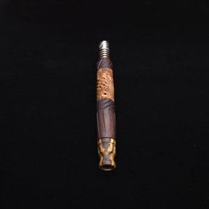 This image portrays Vertex Mixed Burl XL Dynavap Stem + (2) Mouthpieces - NEW! ☘ 🎃 by Dovetail Woodwork.