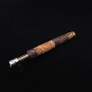 This image portrays Vertex Mixed Burl XL Dynavap Stem + (2) Mouthpieces - NEW! ☘ 🎃 by Dovetail Woodwork.