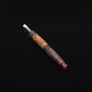 This image portrays Vertex Mixed Burl XL Dynavap Stem + (2) Mouthpieces - NEW! ☘ 🎃 by Dovetail Woodwork.