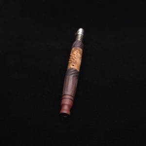 This image portrays Vertex Mixed Burl XL Dynavap Stem + (2) Mouthpieces - NEW! ☘ 🎃 by Dovetail Woodwork.